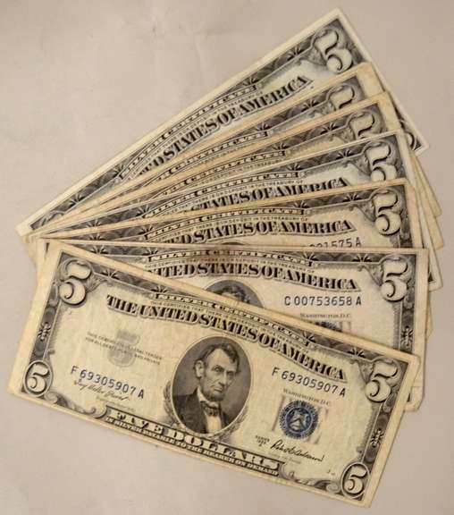 9$ 1953 Series $5 Silver Certificates