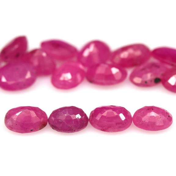 Vivid 6.67ct reddish pink Ruby set from Madagascar