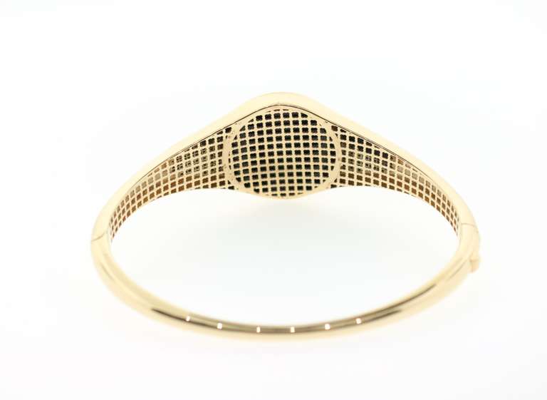 BRAND NEW! Leaning 14k Gold and Onyx Panther Handmade Italian Bangle Bracelet