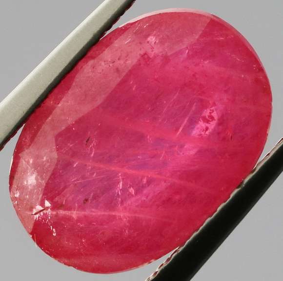 Bright 6.18ct oval cut rich blood red Ruby