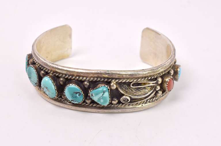 Vintage Native American Inspired Bracelet in Sterling Silver
