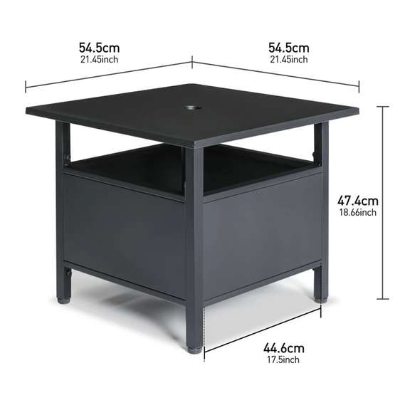 Patio Side Table with Umbrella Hole