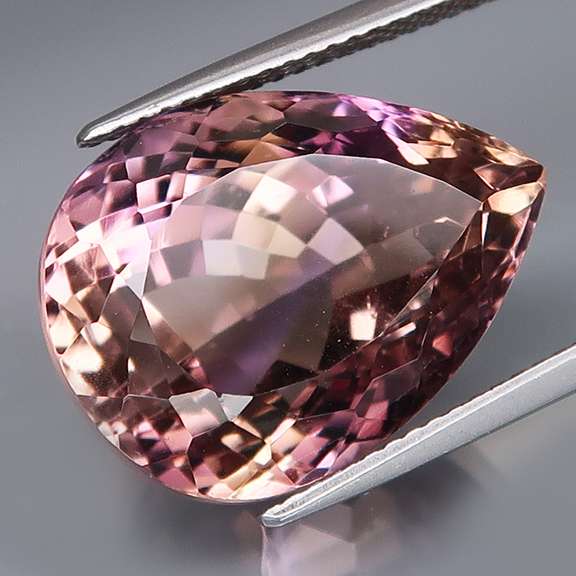 Elegant 21.29ct pear cut Bolivian Ametrine