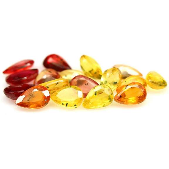 7.81ct heated only Autumn leaves Sapphire set