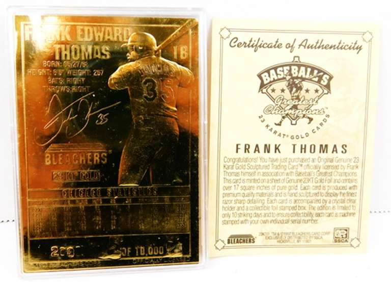 Frank Thomas 23KT Gold Foil Baseball Card w/COA