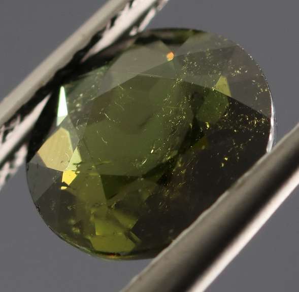 Rich 2.12ct natural olive green Tourmaline solitaire