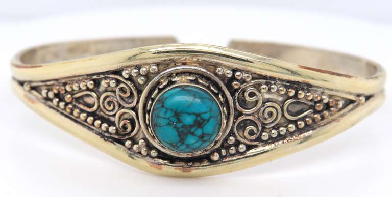 Vintage Sterling Silver Turquoise Cuff Bracelet