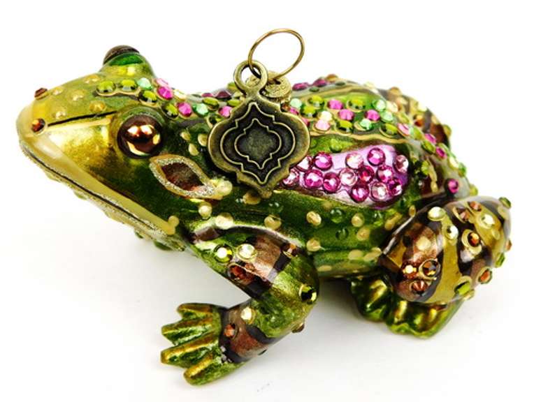 Jay Strongwater Jeweled Toad Ornament with Box