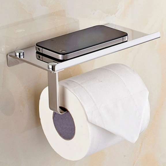 Wall Mounted Bathroom Toilet Paper With Phone Holder