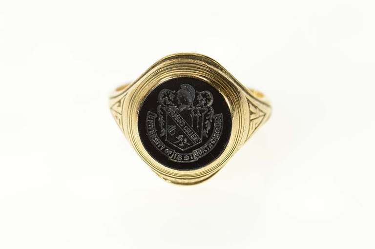 10K Yellow Gold 1954 University of North Carolina Black Onyx Ring