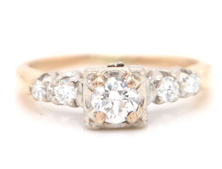 Vintage Yellow Gold Diamond Engagement Ring