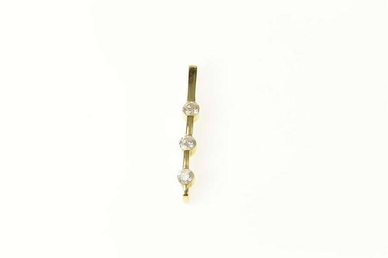 14K Yellow Gold 0.34 Ctw Diamond Tiered Classic Bar Pendant