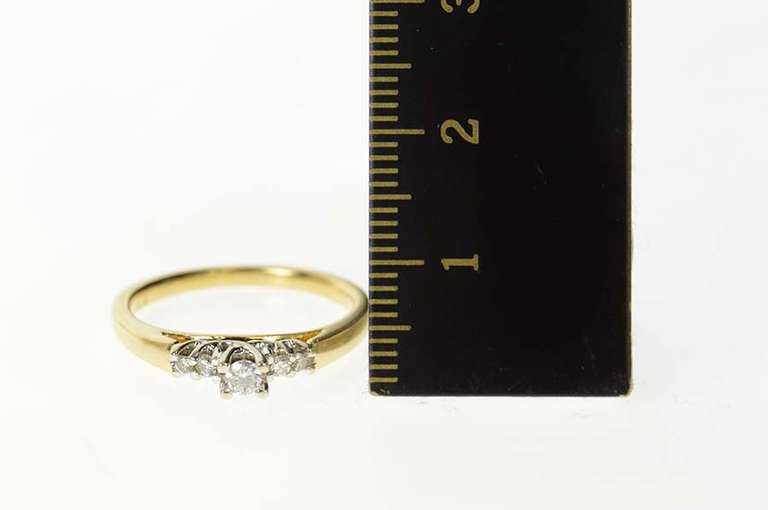 14K Yellow Gold Classic Diamond Petite Trellis Engagement Ring