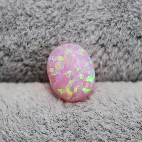 5X7MM OVAL CREATED PINK OPAL