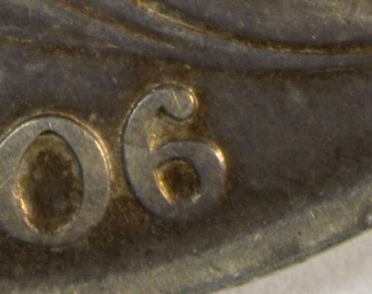 Very scarce 1806 over '5' Draped Bust Half Dollar in VF+