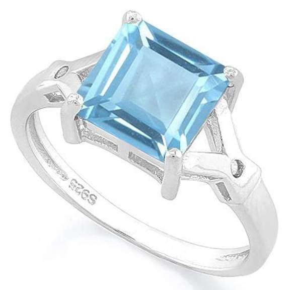 3.00 CT BABY SWISS BLUE TOPAZ & DIAMOND 925 STERLING SILVER RING