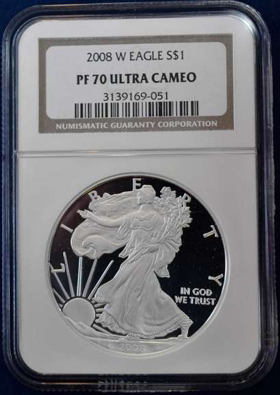 2008 W Proof American Silver Eagle NGC PF69 Ultra Cameo