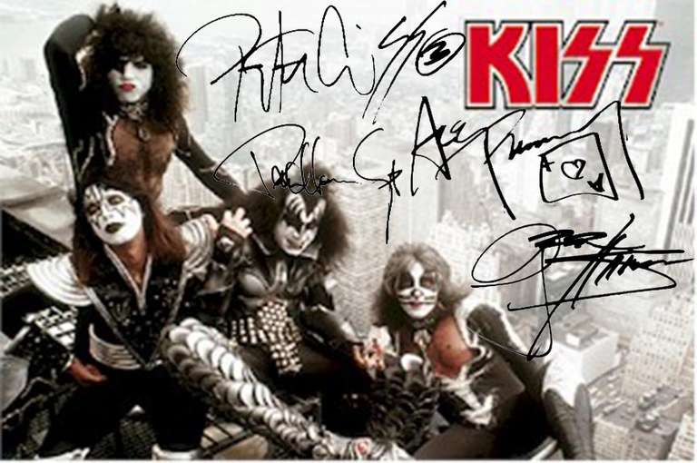 Kiss Autographed Signed Facsimile Poster 24x36