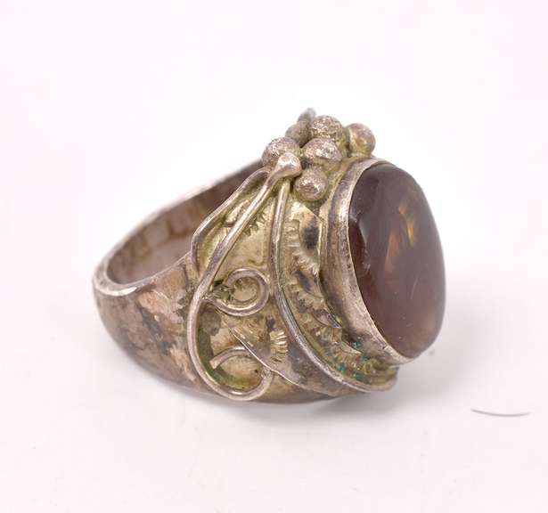 Fire Agate Ring in Sterling Silver