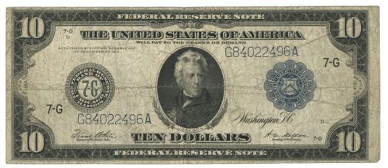 Series of 1914 Large Size $10 Federal Reserve Note (7-G)