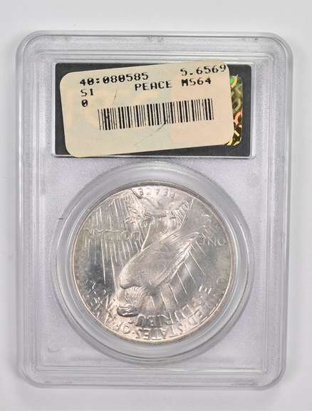 MS64 1923 Peace Silver Dollar - Graded PCGS