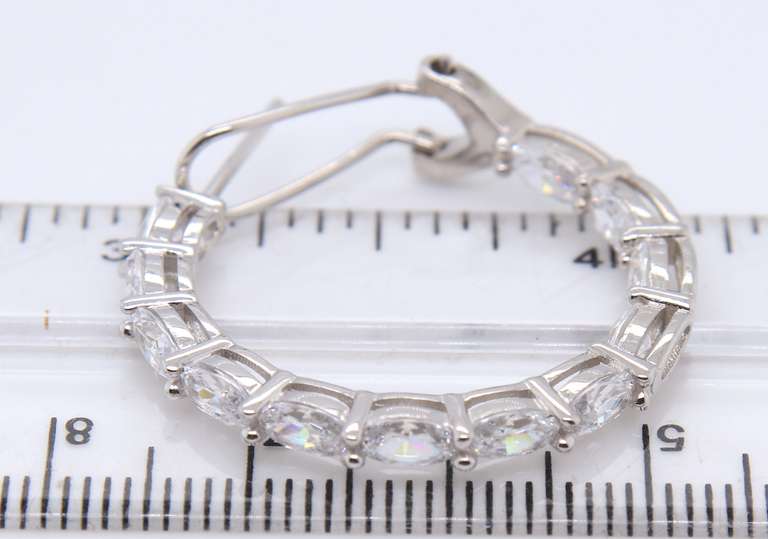 Sterling Silver Cubic Zirconia Hoop Earrings