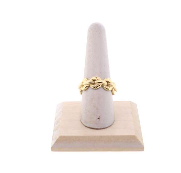 Beautiful Handmade Italian 14k Gold Rope Chain Ring