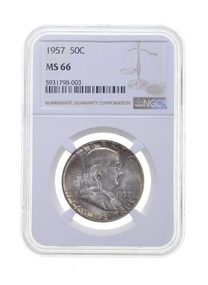 MS66 1957 Franklin Half Dollar - Graded NGC