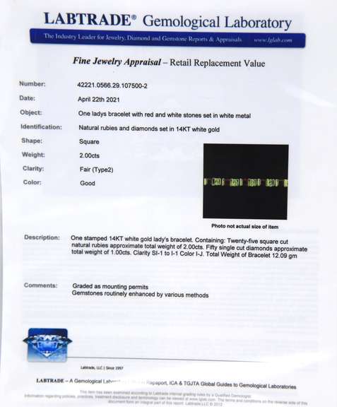 Sparkling Ruby and Diamond White Gold Bracelet