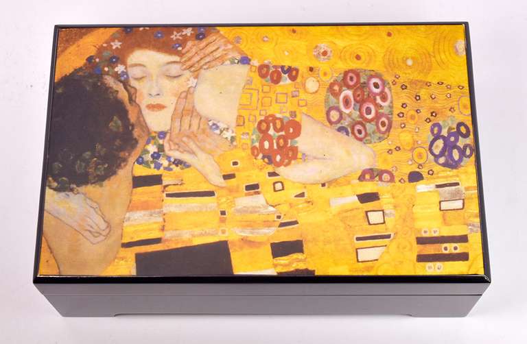 Beautiful Italian Hand Made Gustav Klimt Inspired  Jewelry Music Box