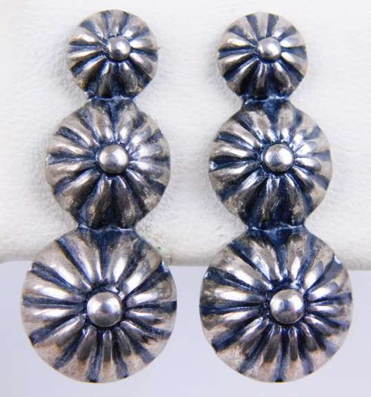 2 Vintage Pairs Sterling Silver Screwback Earrings