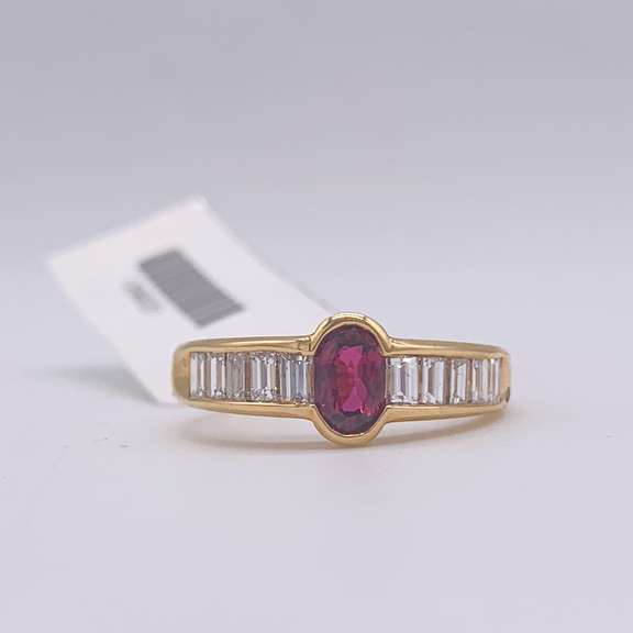 18kt Gold, Ruby, & Diamond Band Ring