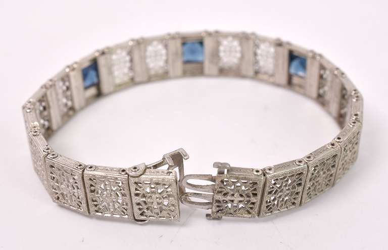 Blue Gemstone Bracelet in Sterling Silver