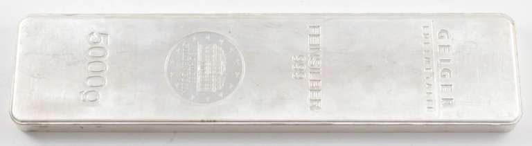 Geiger 5000g .999 Fine Silver Bar - Schloss Guldengossa 5 KILO HUGE