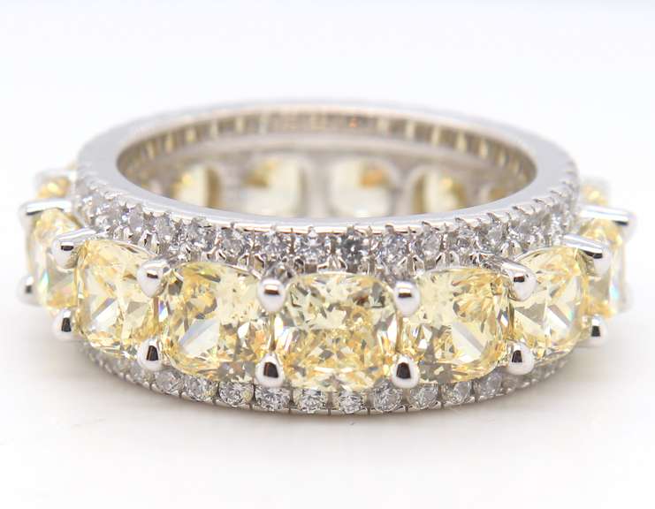 Sterling Silver Yellow Cubic Zirconia Band