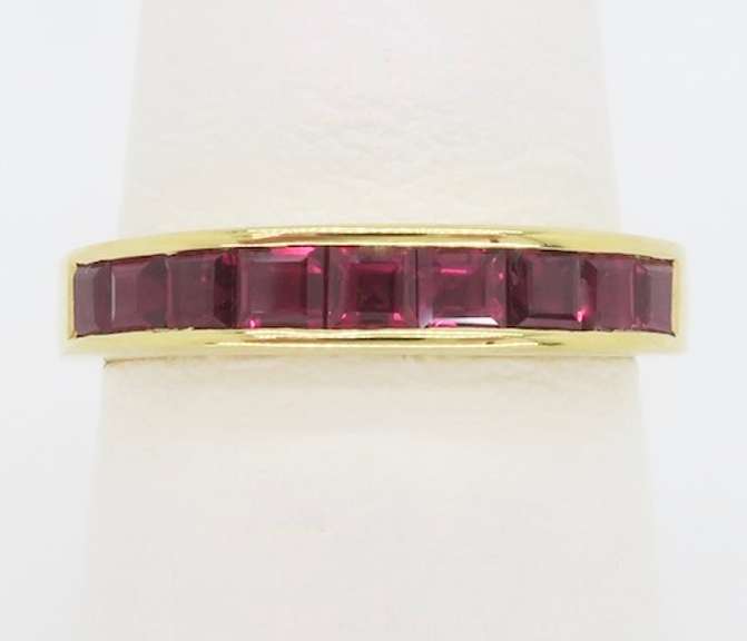 Set of 18k Sapphire, Emerald, Ruby Bands