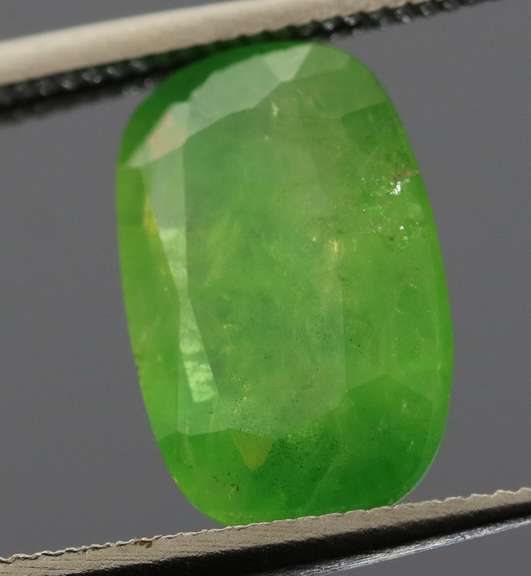 Bright open color 2.37ct cushion cut Tsavorite Garnet