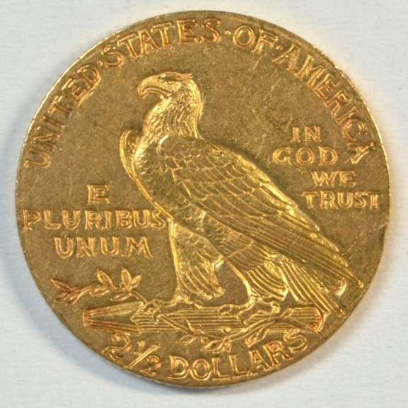 Near Mint 1910 US $2.50 Indian Gold Piece. Nice