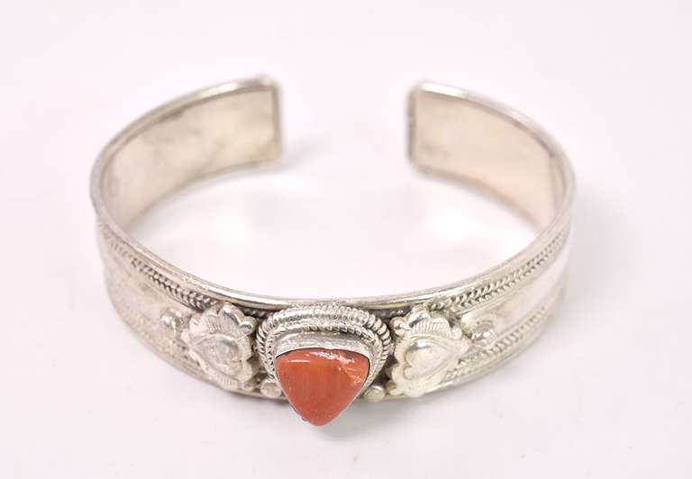 Red Stone Bracelet in Sterling Silver