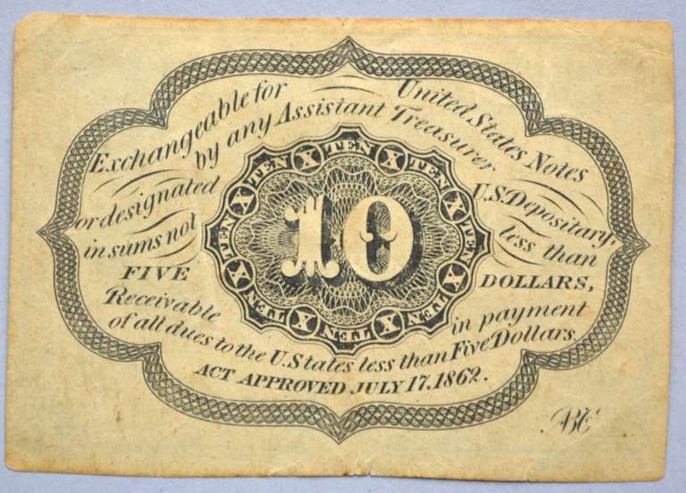 10 Cent First Issue Fractional Currency Note