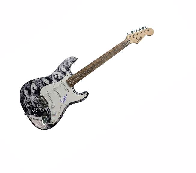 Lynyrd Skynyrd Billy Powell Artimus Pyle Signed Graphics Vintage Photo Guitar ACOA