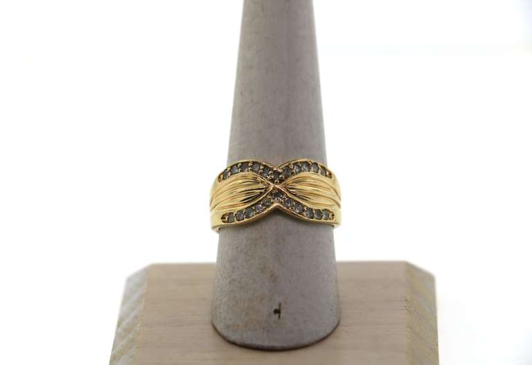 Intercrossing Channel Set Diamond Ring with 14k Gold