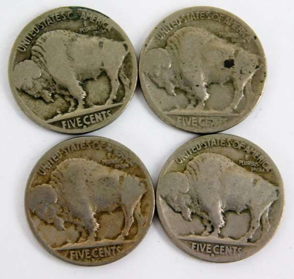 4 U.S. Buffalo Nickels