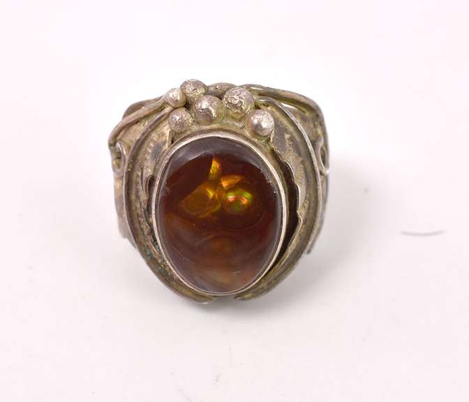 Fire Agate Ring in Sterling Silver