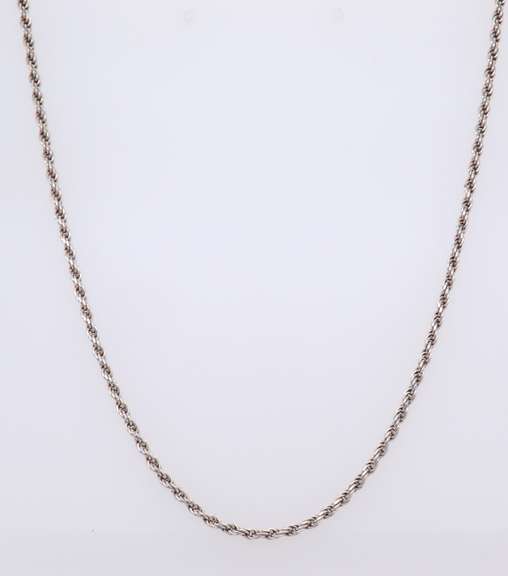 Vintage Sterling Silver Rope Chain Necklace