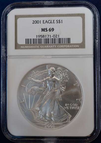 2001 American Silver Eagle NGC MS69