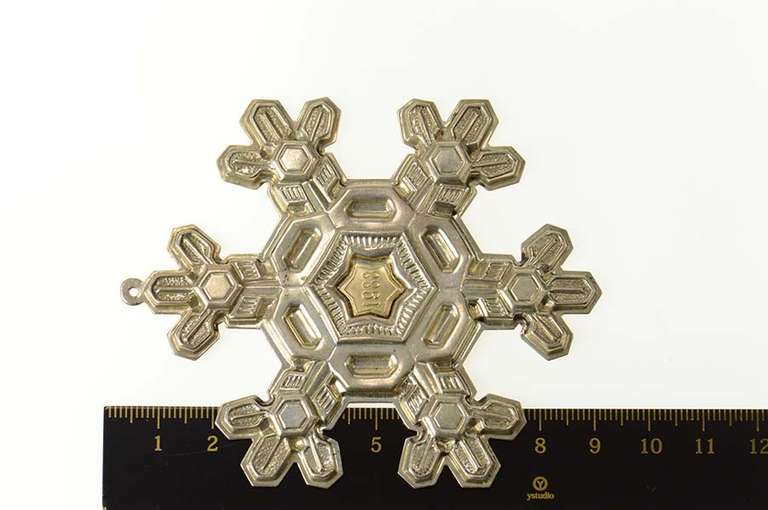 Sterling Silver 1988 Gorham Christmas Snowflake Gold Filled Ornament