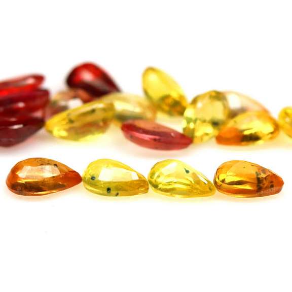 7.81ct heated only Autumn leaves Sapphire set