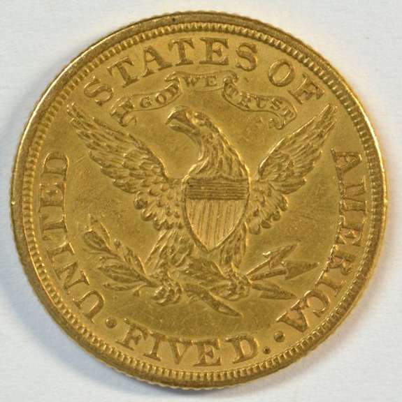 Sharp 1881 US $5 Liberty Gold Piece. Full strike