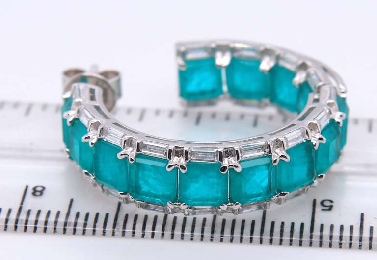 Streling Silver Green Cubic Zirconia Earrings